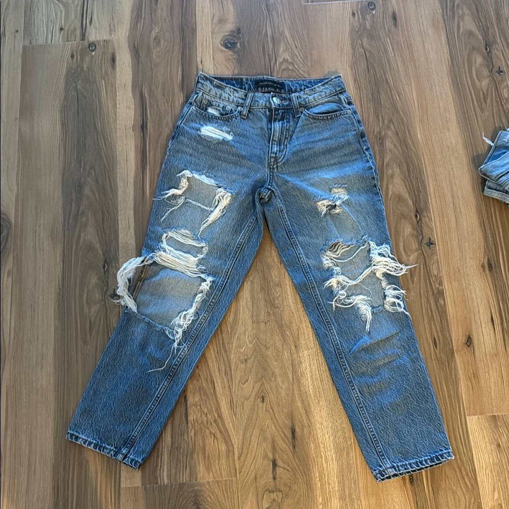 Distressed Blue Jeans